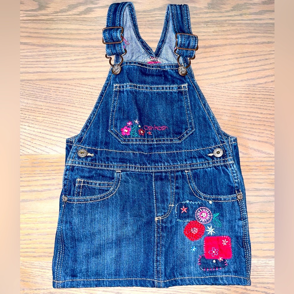 Oshkosh Embroidered denim jumper-2T